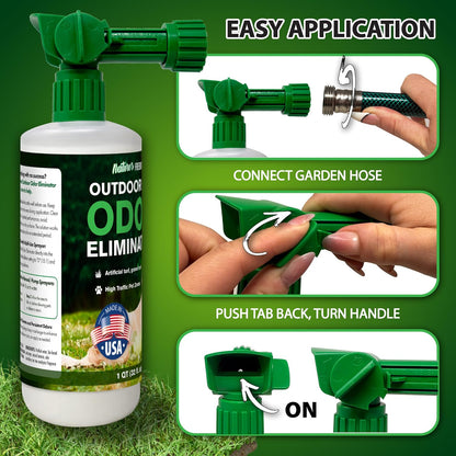 Concentrated Enzymes Outdoor Odor Eliminator, Turf and Yard Cleaner for Pet Urine, Deodorizer for Dog & Cat Waste & Smells, Makes 5 to 64 Gallons, Use on Grass, Patios, Kennels