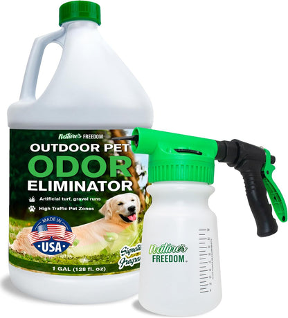 Concentrated Enzymes Outdoor Odor Eliminator, Turf and Yard Cleaner for Pet Urine, Deodorizer for Dog & Cat Waste & Smells, Makes 5 to 64 Gallons, Use on Grass, Patios, Kennels
