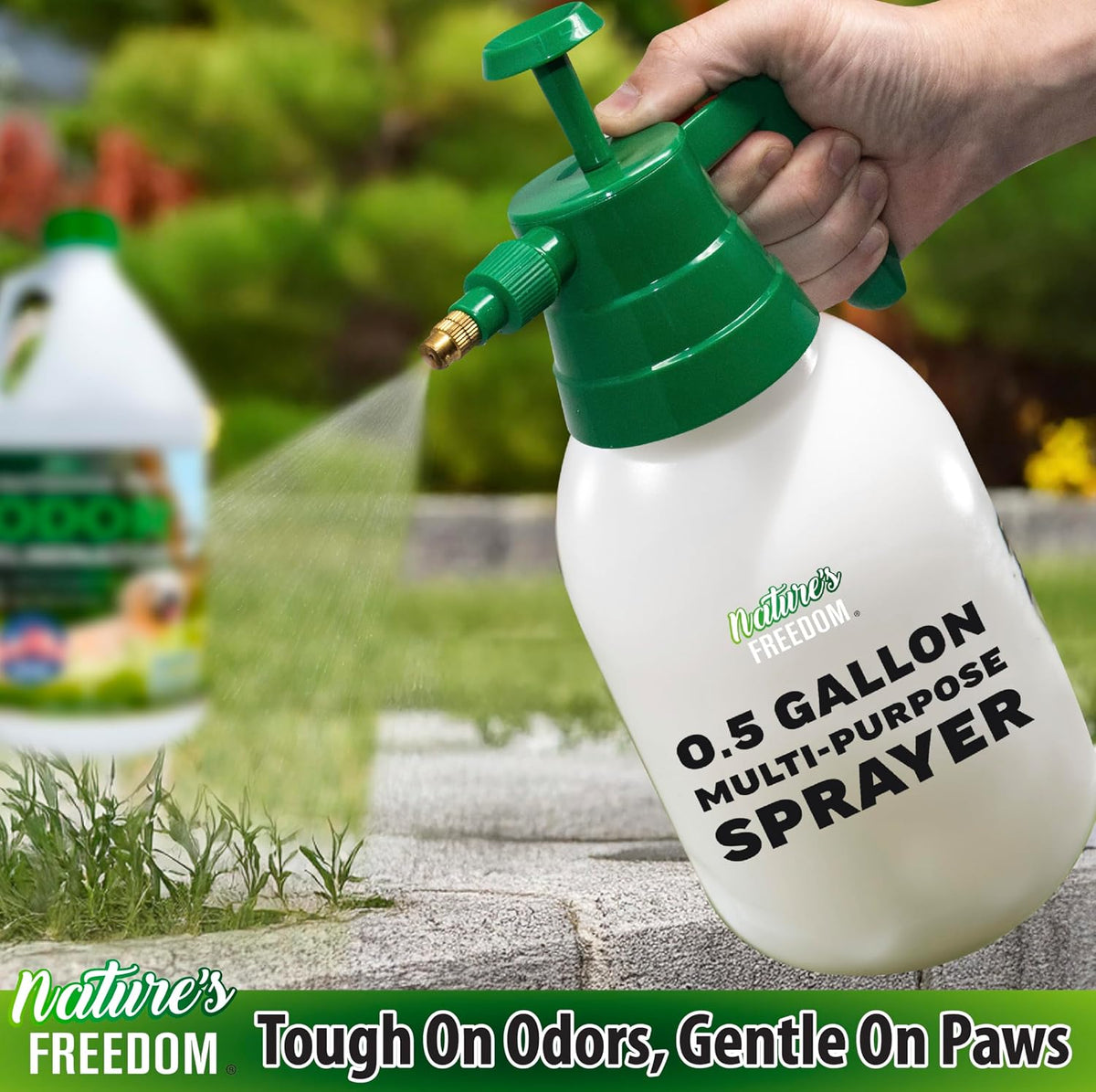 Concentrated Enzymes Outdoor Odor Eliminator, Turf and Yard Cleaner for Pet Urine, Deodorizer for Dog & Cat Waste & Smells, Makes 5 to 64 Gallons, Use on Grass, Patios, Kennels