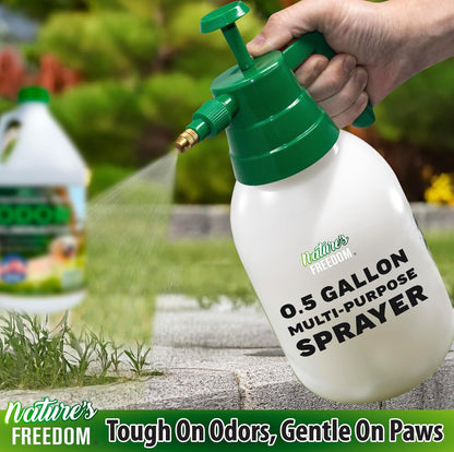 Concentrated Enzymes Outdoor Odor Eliminator, Turf and Yard Cleaner for Pet Urine, Deodorizer for Dog & Cat Waste & Smells, Makes 5 to 64 Gallons, Use on Grass, Patios, Kennels
