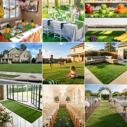 Artificial Grass Table Runner Rug 1 ft x 4 ft, Synthetic Fake Grass Turf Mat for Party Wedding Garden Home Decor, 0.8" Pile Height
