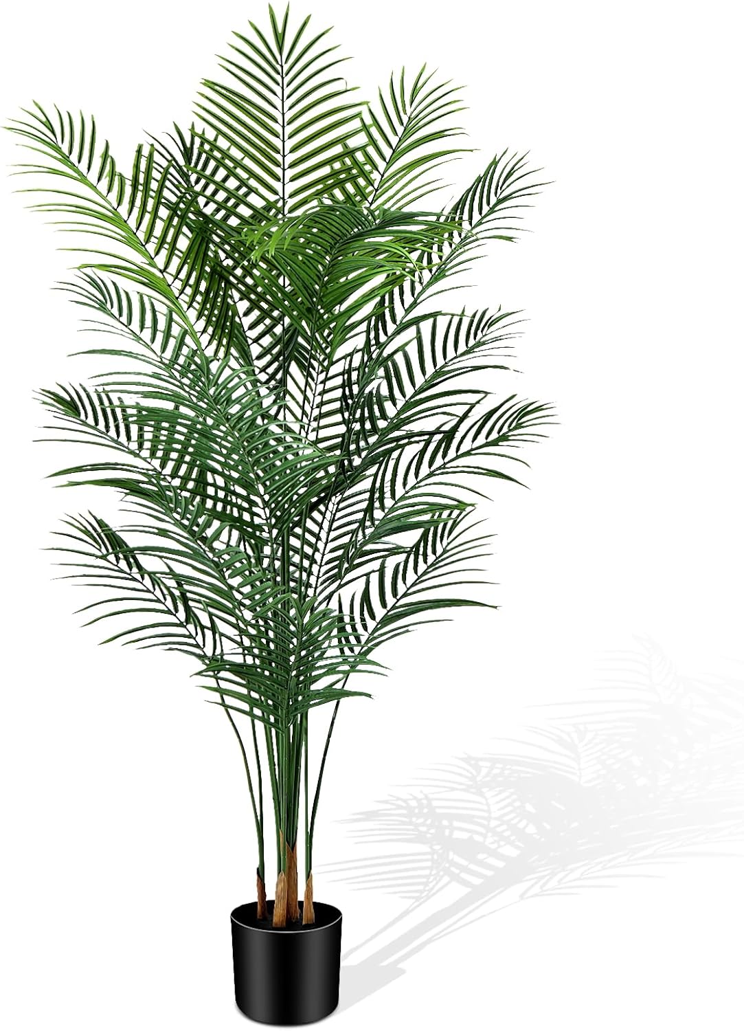 Artificial Palm Tree Outdoor 5ft, Large Fake Tropical Areca Palm Tree with 13 Trunks, Tall Faux Floor Plants for Indoor Outdoor-Living Rooms, Offices, Bedroom Home Decor