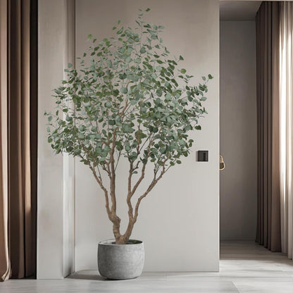 Artificial Eucalyptus Tree 7.5ft Tall Faux Plant with Large Trunks and Realistic Leaves,Fake Floor Potted Artificial Plants for Home Living Room Office Decor Indoor (7.5Feet,1Pack)