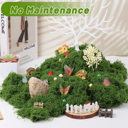 Artificial Moss for Potted Plants, 7.06 OZ Fake Green Moss for Crafts DIY, Faux Decorative Moss Planter Filler for Fairy Garden, Table Centerpiece, Landscaping, Terrarium
