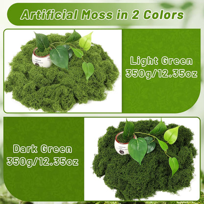 Artificial Moss for Potted Plants, 7.06 OZ Fake Green Moss for Crafts DIY, Faux Decorative Moss Planter Filler for Fairy Garden, Table Centerpiece, Landscaping, Terrarium