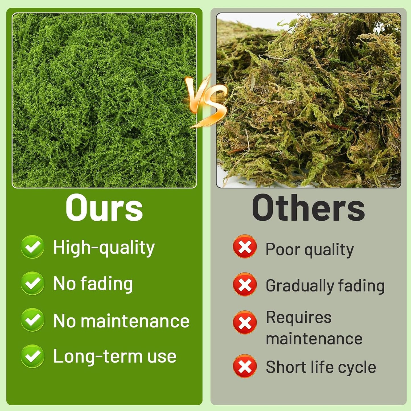 Artificial Moss for Potted Plants, 7.06 OZ Fake Green Moss for Crafts DIY, Faux Decorative Moss Planter Filler for Fairy Garden, Table Centerpiece, Landscaping, Terrarium