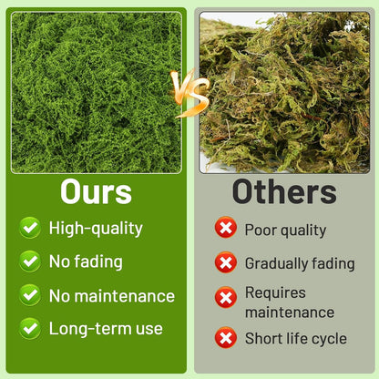 Artificial Moss for Potted Plants, 7.06 OZ Fake Green Moss for Crafts DIY, Faux Decorative Moss Planter Filler for Fairy Garden, Table Centerpiece, Landscaping, Terrarium