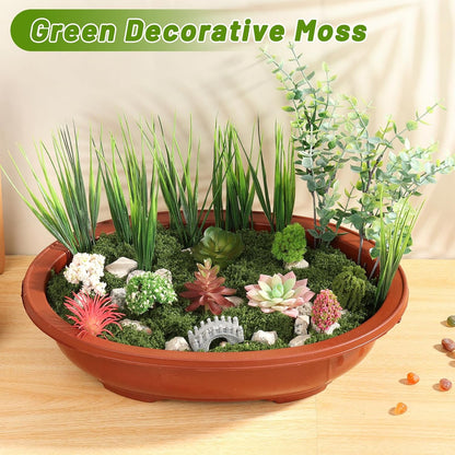 Artificial Moss for Potted Plants, 7.06 OZ Fake Green Moss for Crafts DIY, Faux Decorative Moss Planter Filler for Fairy Garden, Table Centerpiece, Landscaping, Terrarium