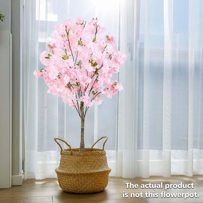 6Ft Tall Cherry Blossom Artificial Tree,Fake Pink Cherry Blossom Tree,Lifelike Decorative Plant in Pot for Indoor/Outdoor, Christmas, Garden,Home Office Dec