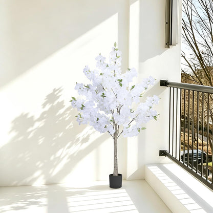 6Ft Tall Cherry Blossom Artificial Tree,Fake Pink Cherry Blossom Tree,Lifelike Decorative Plant in Pot for Indoor/Outdoor, Christmas, Garden,Home Office Dec