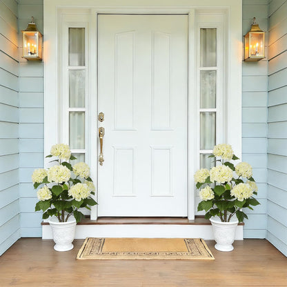 2FT Real Touch Faux Hydrangea Tree Outdoor, 2 Pack Blue Hydrangea Tree Artificial with Vibrant Blooms, Faux Hydrangea Potted Plant for Indoor Outdoor Home Front Porch Pation Decor