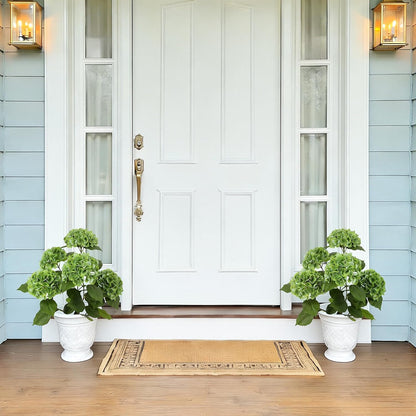 2FT Real Touch Faux Hydrangea Tree Outdoor, 2 Pack Blue Hydrangea Tree Artificial with Vibrant Blooms, Faux Hydrangea Potted Plant for Indoor Outdoor Home Front Porch Pation Decor