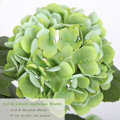 2FT Real Touch Faux Hydrangea Tree Outdoor, 2 Pack Blue Hydrangea Tree Artificial with Vibrant Blooms, Faux Hydrangea Potted Plant for Indoor Outdoor Home Front Porch Pation Decor