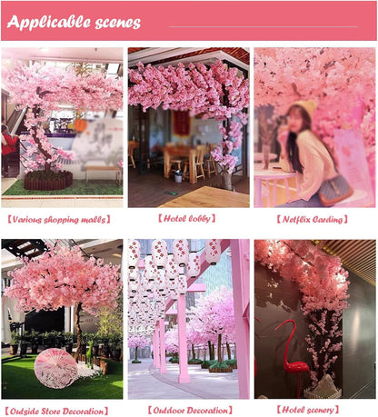 001,1.8 * 1.5M,Pink Cherry Blossoms Trees/Artificial Cherry Blossoms Trees/Simulation Peach Blossoms Tree/Garden Plants Simulation Fake Flowers