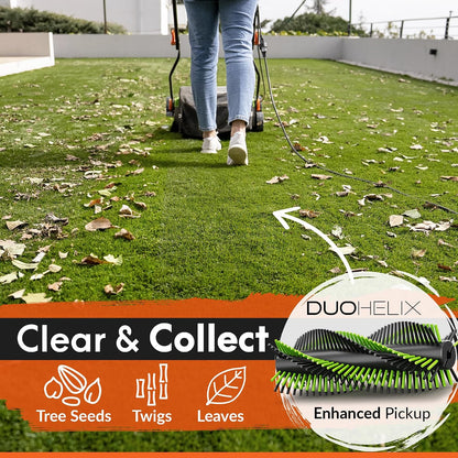 TurfoMax 2.0 Artificial Grass Sweeper | Electric Turf Sweeper for Synthetic Lawns, 5 Height Settings, Foldable Handle, Collection Bag Included, Lifts Flattened Grass & Collects Debris