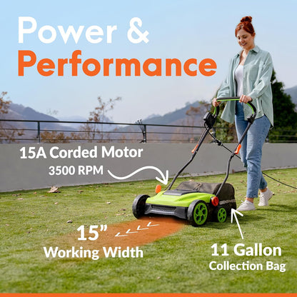 TurfoMax 2.0 Artificial Grass Sweeper | Electric Turf Sweeper for Synthetic Lawns, 5 Height Settings, Foldable Handle, Collection Bag Included, Lifts Flattened Grass & Collects Debris