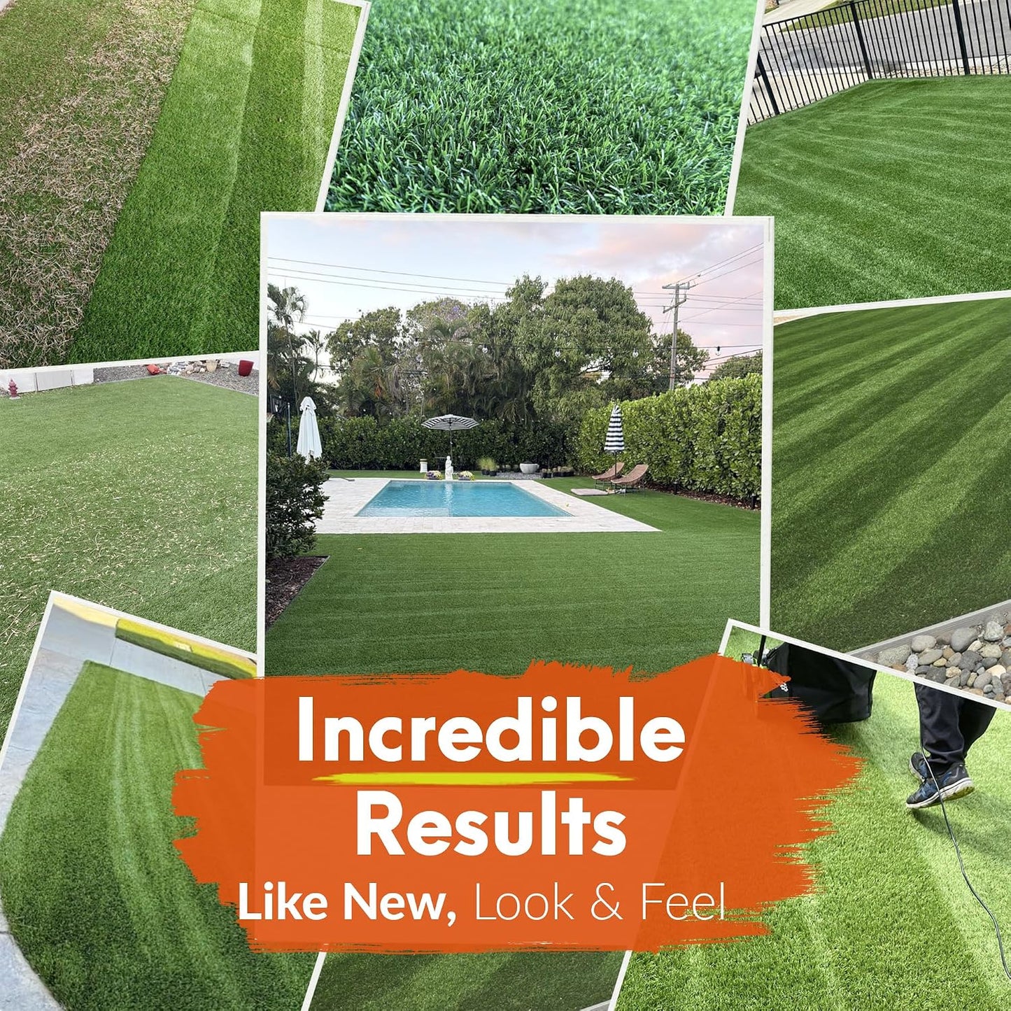 TurfoMax 2.0 Artificial Grass Sweeper | Electric Turf Sweeper for Synthetic Lawns, 5 Height Settings, Foldable Handle, Collection Bag Included, Lifts Flattened Grass & Collects Debris