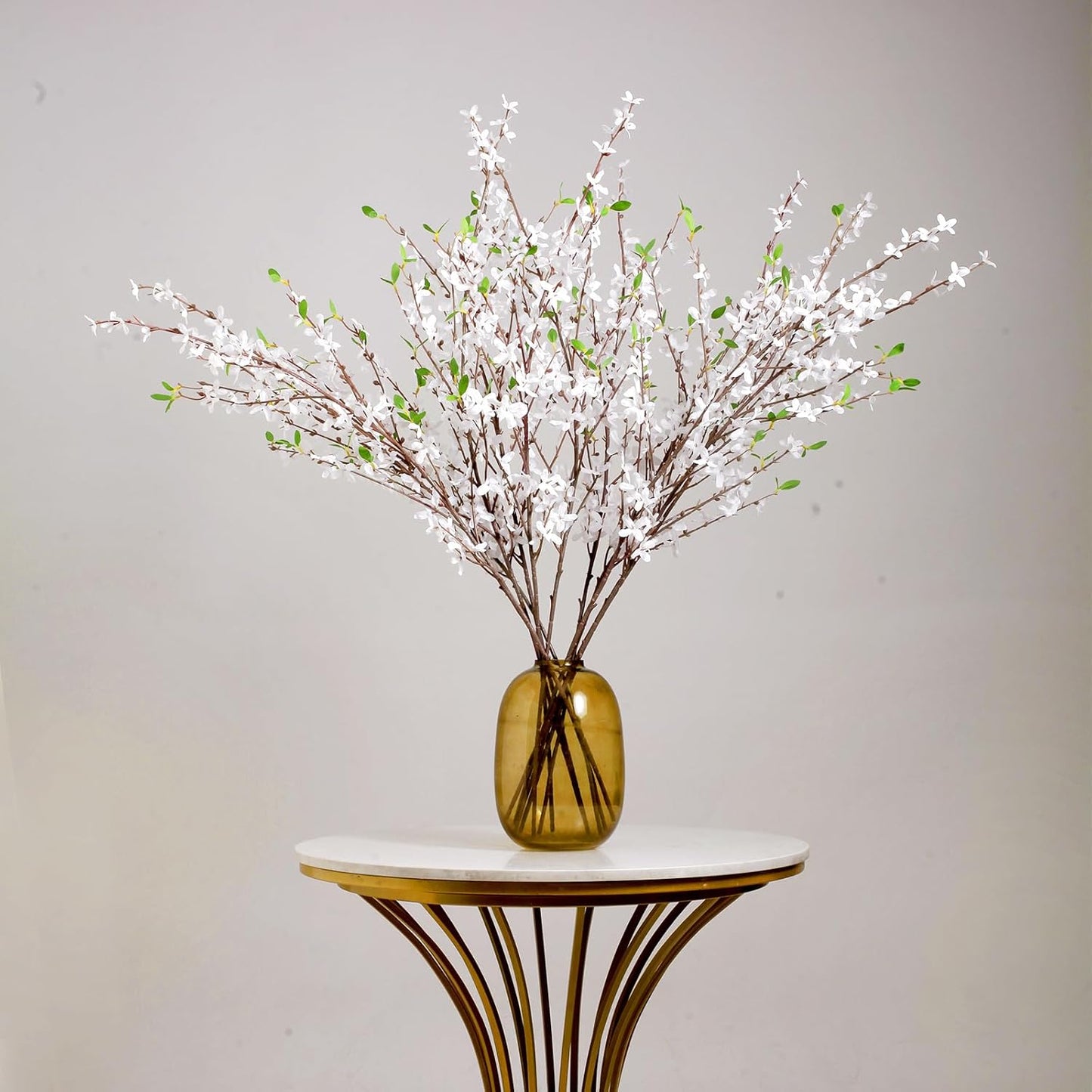 Artificial Forsythia Branches, 6 Pcs 39.4 Inch Cherry Blossom, Spring Flowers Artificial for Decoration, Silk Forsythia Flowers Artificial Orchids Wedding Office Home Party Dining Table Decor