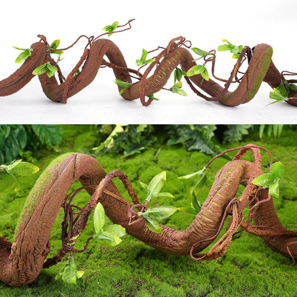 71in Bendable Artificial Vines with Green Leaves, Fake Thick Vine Stems and Tree Branches for Home Decor, Artificial Tree Twigs Branches for Outdoor Garden Wall Hanging