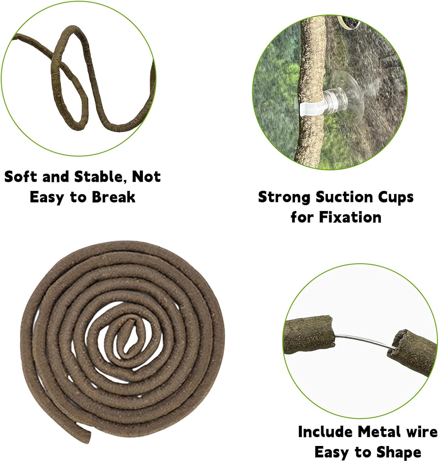 Reptile Plants,Flexible Rainforest Vines with Moss,Bendable Jungle Climbing Vines,Terrarium Artificial Plants Decor for Bearded Dragon,Hermit Crab,Snake,Geckos,Chameleon,Lizard