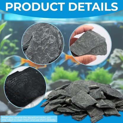 2.5lb Natural Dragon Stones, Aquarium Rocks Decoration Aquascaping Stone Landscaping Model for Fish Tank Decor Terrariums Paludariums Reptile Enclosures Gardens, 2-4 inches