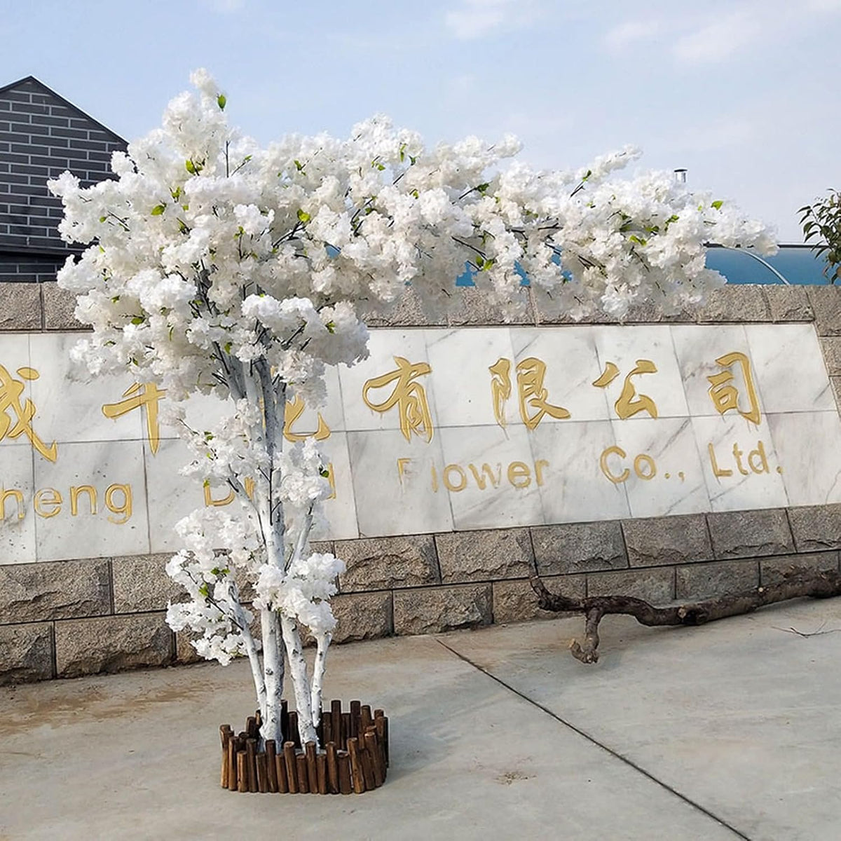 Large Plant Wishing Tree Artificial Cherry Blossom Trees Simulation Peach Blossom Tree for Home Festival Party Christmas - Indoor and Outdoor Use,White,120 * 100cm / 47 * 39in