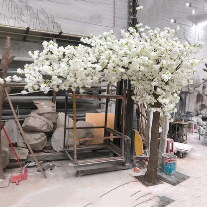 Large Plant Wishing Tree Artificial Cherry Blossom Trees Simulation Peach Blossom Tree for Home Festival Party Christmas - Indoor and Outdoor Use,White,120 * 100cm / 47 * 39in