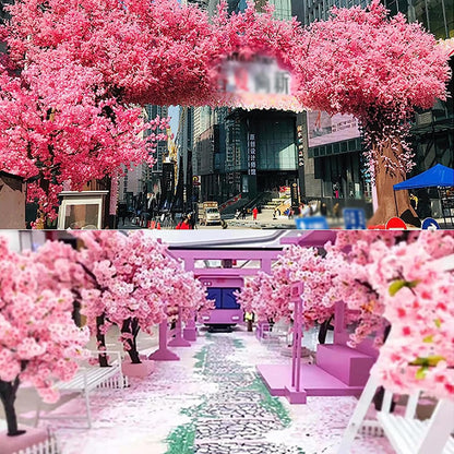 Large Plant Wishing Tree Artificial Cherry Blossom Trees Simulation Peach Blossom Tree for Home Festival Party Christmas - Indoor and Outdoor Use,White,120 * 100cm / 47 * 39in