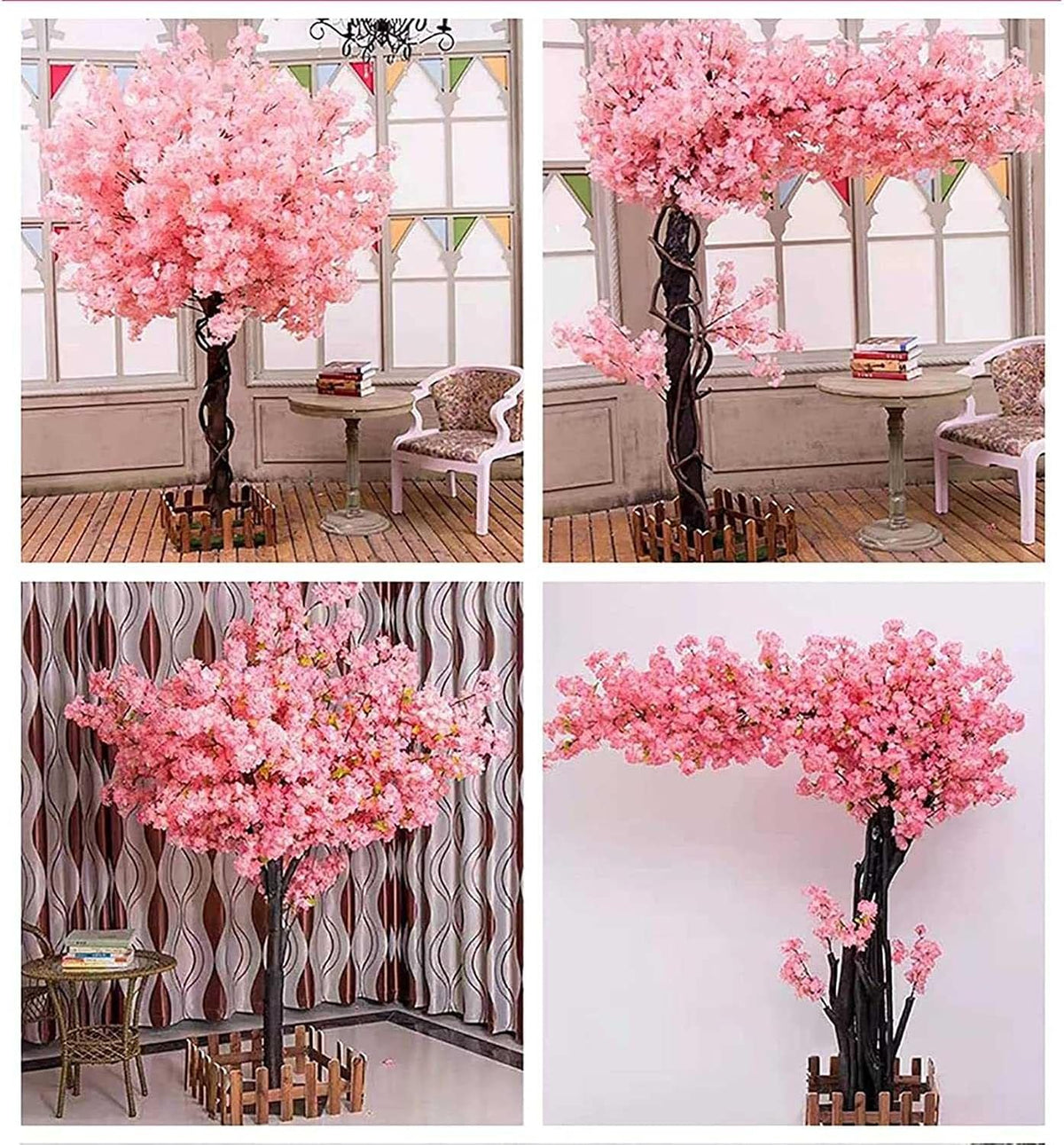 Large Plant Wishing Tree Artificial Cherry Blossom Trees Simulation Peach Blossom Tree for Home Festival Party Christmas - Indoor and Outdoor Use,White,120 * 100cm / 47 * 39in