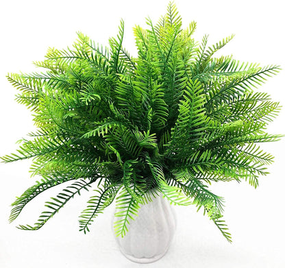 Gold Decorations Artificial Plants, Golden Berry Leaves Fake Simulation Spiky Leaf Grass Plastic Faux Shrubs Bushes Ornaments Home Indoor Outdoor Wedding Decor Hall Table Planter Filler
