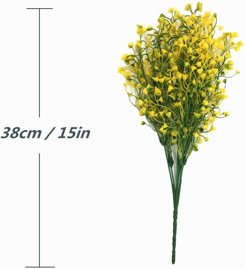 Gold Decorations Artificial Plants, Golden Berry Leaves Fake Simulation Spiky Leaf Grass Plastic Faux Shrubs Bushes Ornaments Home Indoor Outdoor Wedding Decor Hall Table Planter Filler