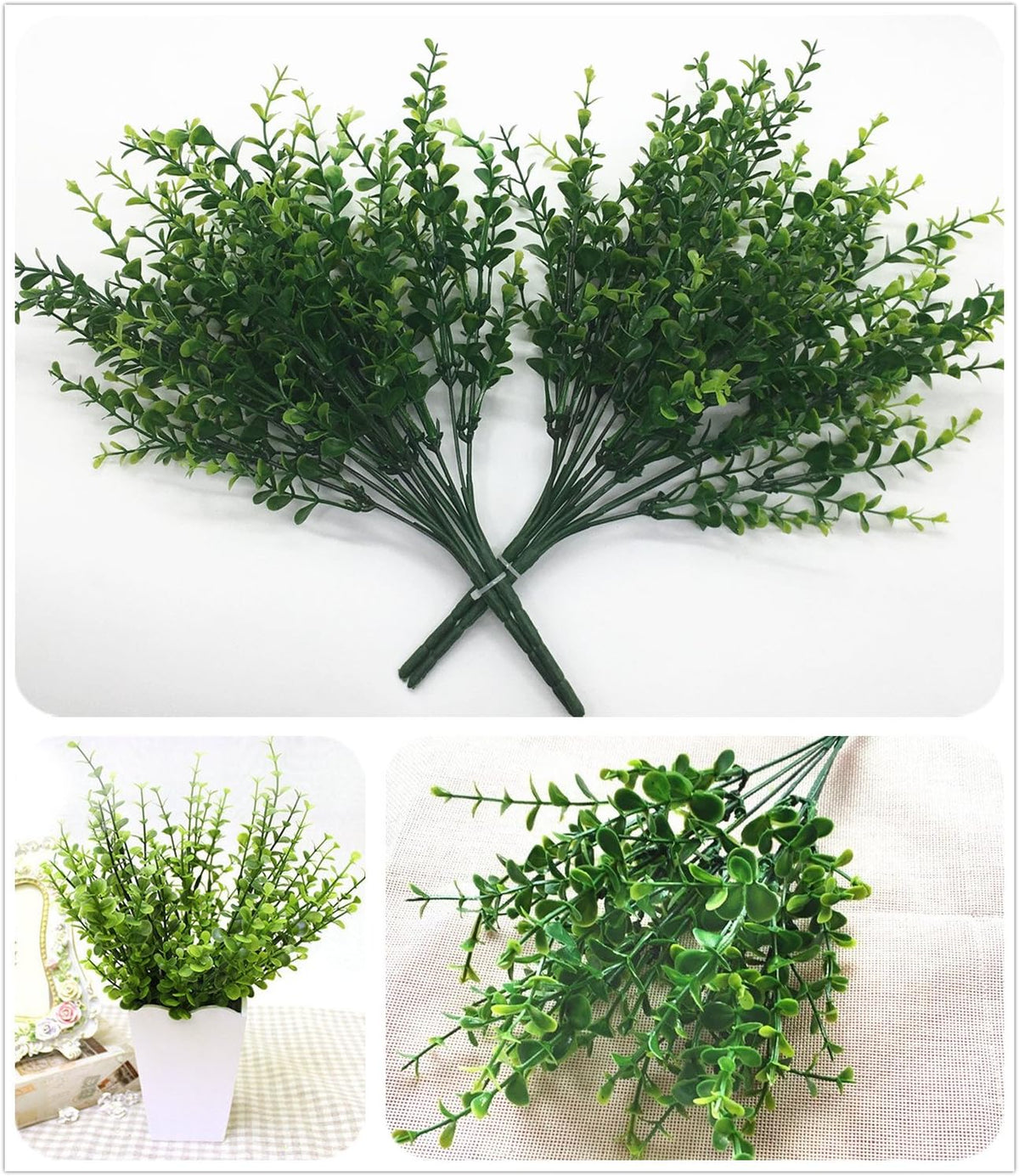 Gold Decorations Artificial Plants, Golden Berry Leaves Fake Simulation Spiky Leaf Grass Plastic Faux Shrubs Bushes Ornaments Home Indoor Outdoor Wedding Decor Hall Table Planter Filler
