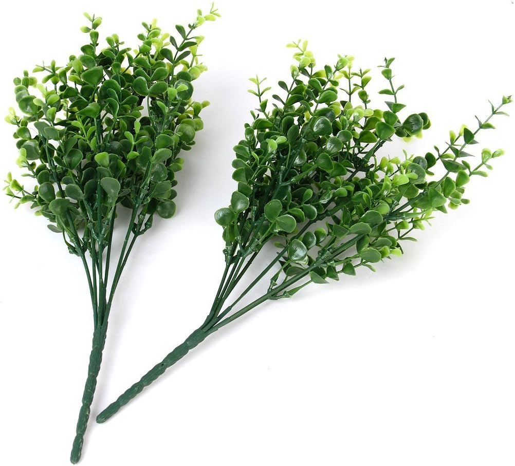 Gold Decorations Artificial Plants, Golden Berry Leaves Fake Simulation Spiky Leaf Grass Plastic Faux Shrubs Bushes Ornaments Home Indoor Outdoor Wedding Decor Hall Table Planter Filler
