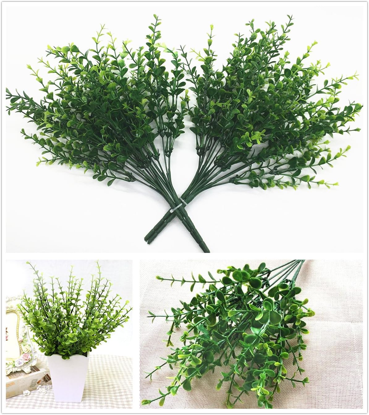 Gold Decorations Artificial Plants, Golden Berry Leaves Fake Simulation Spiky Leaf Grass Plastic Faux Shrubs Bushes Ornaments Home Indoor Outdoor Wedding Decor Hall Table Planter Filler
