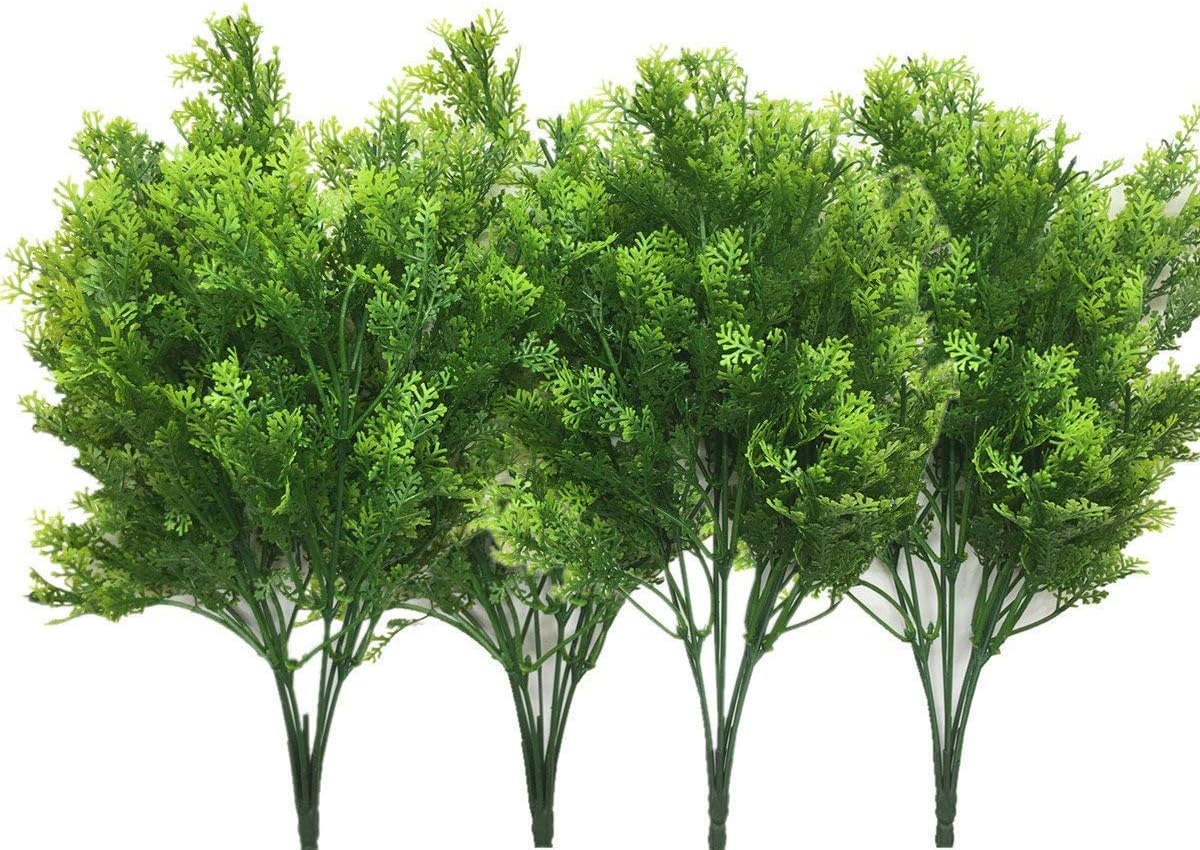 Gold Decorations Artificial Plants, Golden Berry Leaves Fake Simulation Spiky Leaf Grass Plastic Faux Shrubs Bushes Ornaments Home Indoor Outdoor Wedding Decor Hall Table Planter Filler
