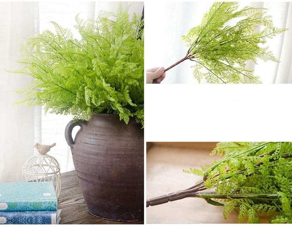 Gold Decorations Artificial Plants, Golden Berry Leaves Fake Simulation Spiky Leaf Grass Plastic Faux Shrubs Bushes Ornaments Home Indoor Outdoor Wedding Decor Hall Table Planter Filler