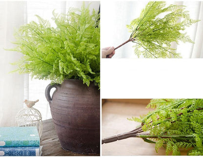 Gold Decorations Artificial Plants, Golden Berry Leaves Fake Simulation Spiky Leaf Grass Plastic Faux Shrubs Bushes Ornaments Home Indoor Outdoor Wedding Decor Hall Table Planter Filler
