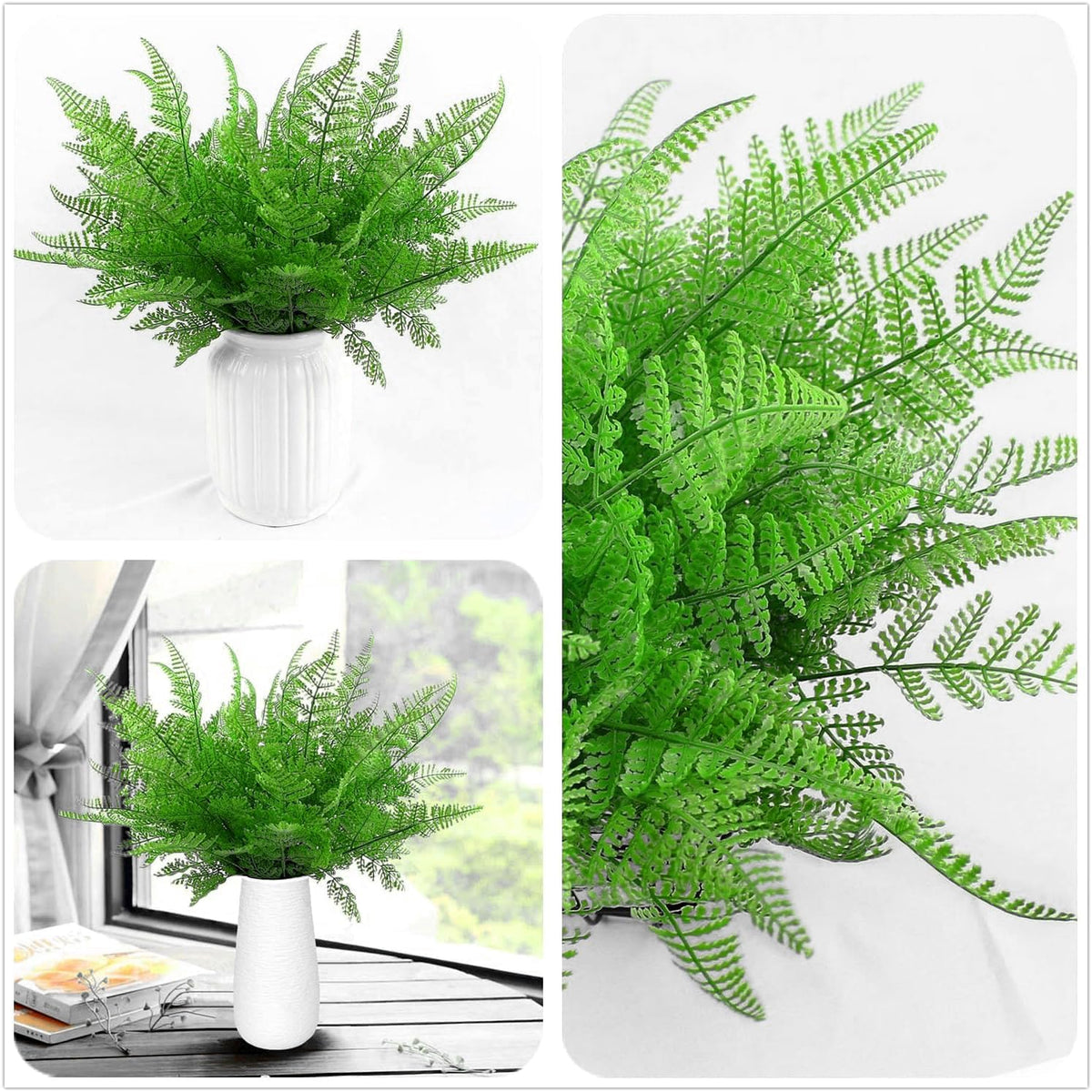 Gold Decorations Artificial Plants, Golden Berry Leaves Fake Simulation Spiky Leaf Grass Plastic Faux Shrubs Bushes Ornaments Home Indoor Outdoor Wedding Decor Hall Table Planter Filler