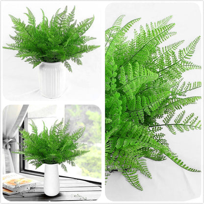 Gold Decorations Artificial Plants, Golden Berry Leaves Fake Simulation Spiky Leaf Grass Plastic Faux Shrubs Bushes Ornaments Home Indoor Outdoor Wedding Decor Hall Table Planter Filler