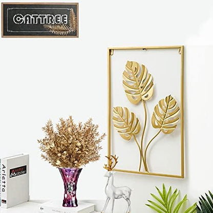 Gold Decorations Artificial Plants, Golden Berry Leaves Fake Simulation Spiky Leaf Grass Plastic Faux Shrubs Bushes Ornaments Home Indoor Outdoor Wedding Decor Hall Table Planter Filler