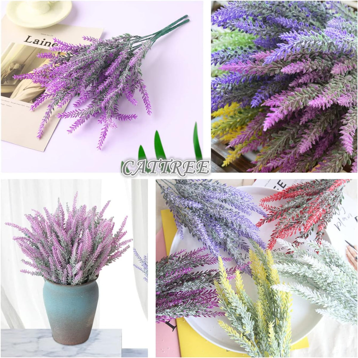 Gold Decorations Artificial Plants, Golden Berry Leaves Fake Simulation Spiky Leaf Grass Plastic Faux Shrubs Bushes Ornaments Home Indoor Outdoor Wedding Decor Hall Table Planter Filler