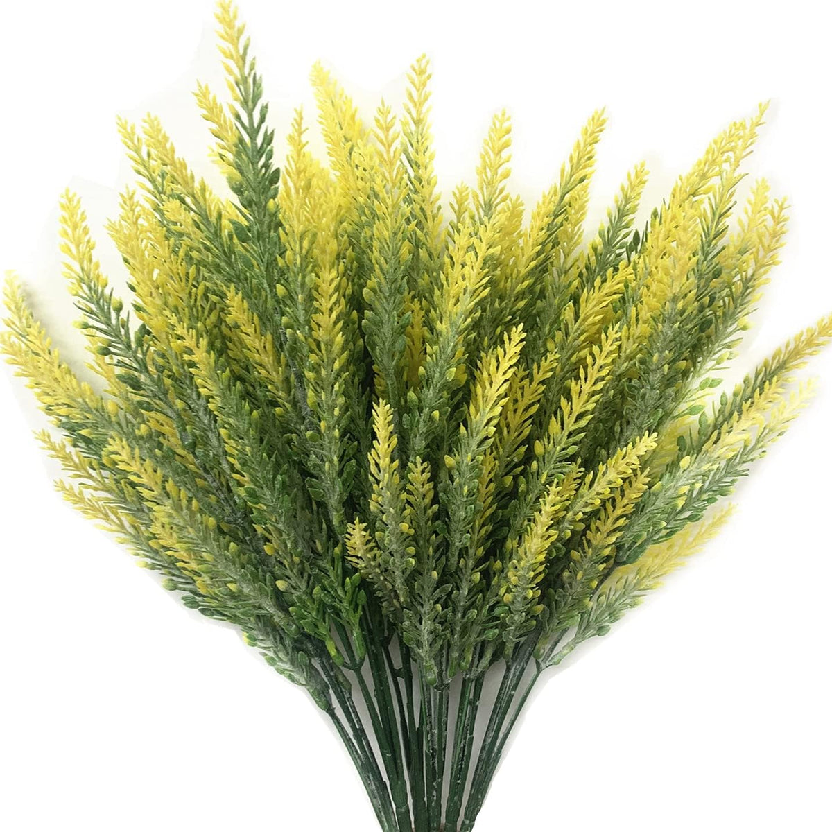 Gold Decorations Artificial Plants, Golden Berry Leaves Fake Simulation Spiky Leaf Grass Plastic Faux Shrubs Bushes Ornaments Home Indoor Outdoor Wedding Decor Hall Table Planter Filler
