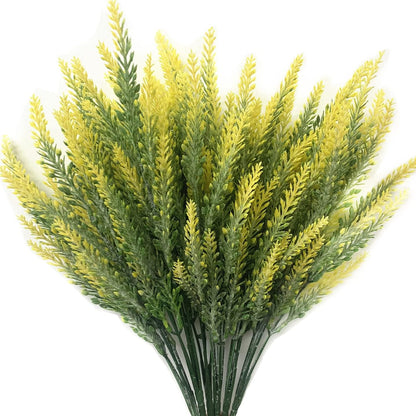Gold Decorations Artificial Plants, Golden Berry Leaves Fake Simulation Spiky Leaf Grass Plastic Faux Shrubs Bushes Ornaments Home Indoor Outdoor Wedding Decor Hall Table Planter Filler