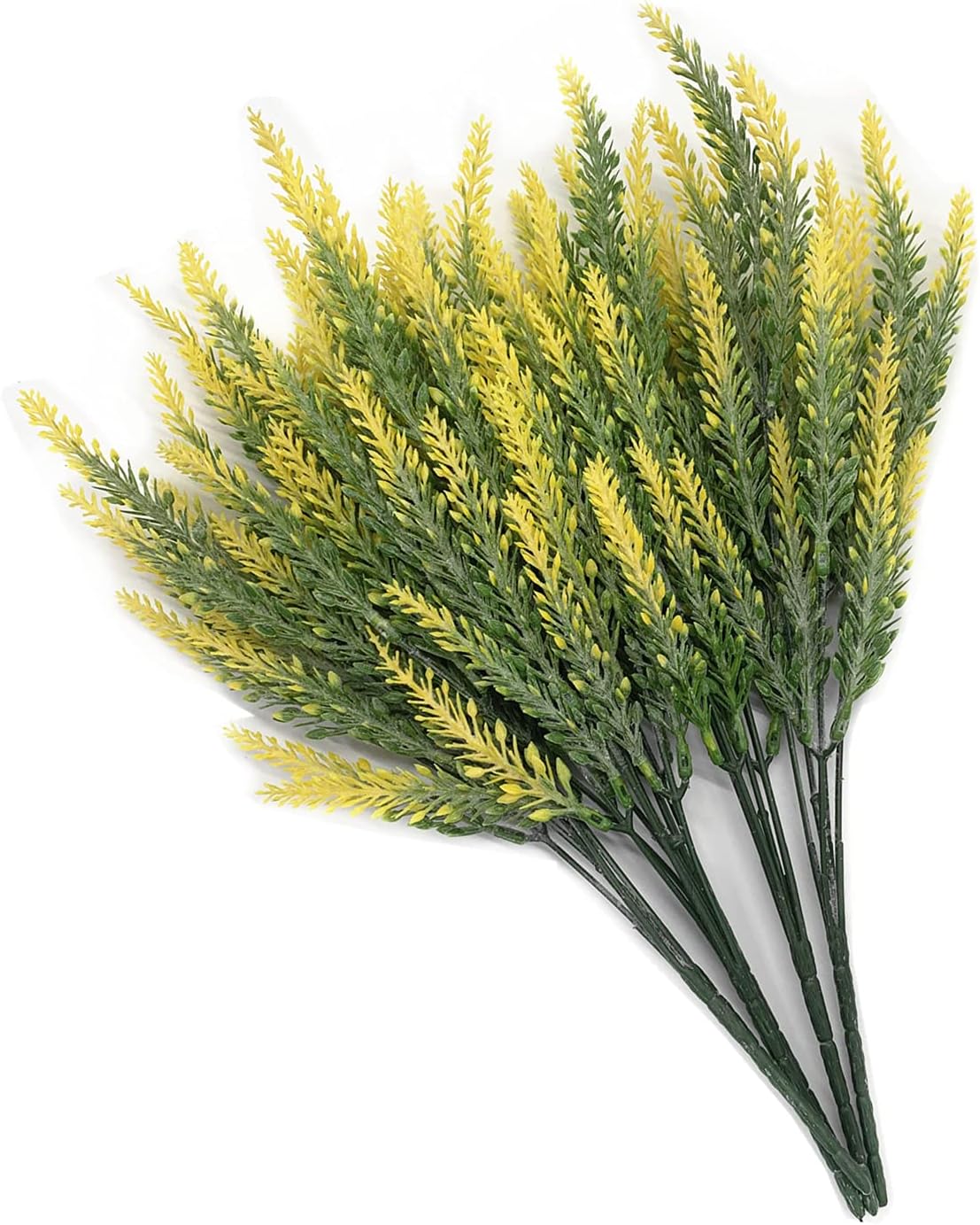 Gold Decorations Artificial Plants, Golden Berry Leaves Fake Simulation Spiky Leaf Grass Plastic Faux Shrubs Bushes Ornaments Home Indoor Outdoor Wedding Decor Hall Table Planter Filler