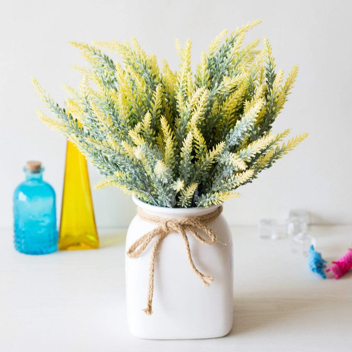 Gold Decorations Artificial Plants, Golden Berry Leaves Fake Simulation Spiky Leaf Grass Plastic Faux Shrubs Bushes Ornaments Home Indoor Outdoor Wedding Decor Hall Table Planter Filler