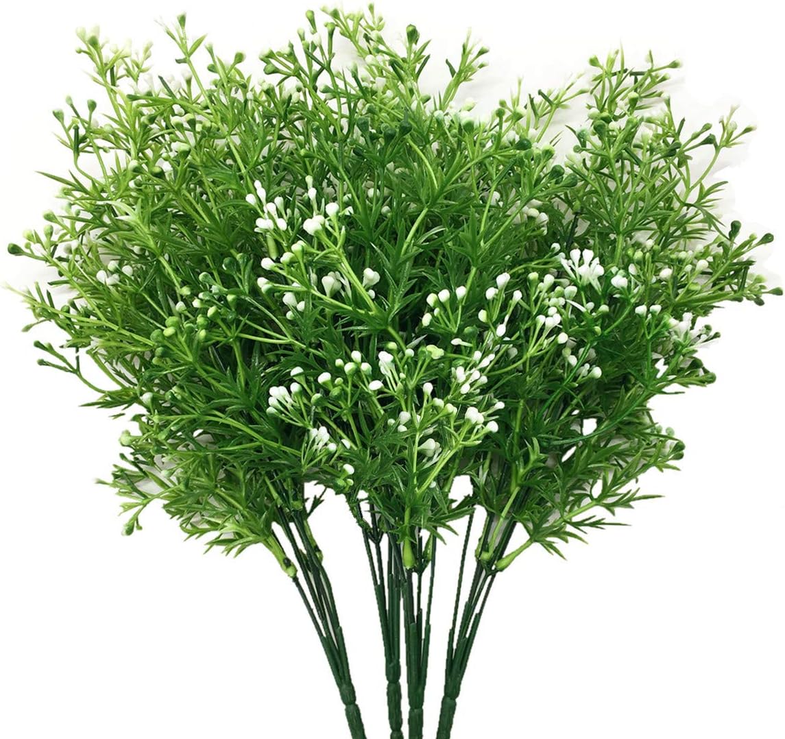 Gold Decorations Artificial Plants, Golden Berry Leaves Fake Simulation Spiky Leaf Grass Plastic Faux Shrubs Bushes Ornaments Home Indoor Outdoor Wedding Decor Hall Table Planter Filler