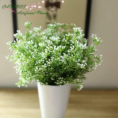 Gold Decorations Artificial Plants, Golden Berry Leaves Fake Simulation Spiky Leaf Grass Plastic Faux Shrubs Bushes Ornaments Home Indoor Outdoor Wedding Decor Hall Table Planter Filler