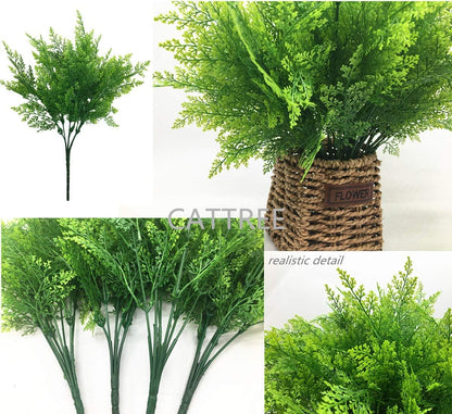 Gold Decorations Artificial Plants, Golden Berry Leaves Fake Simulation Spiky Leaf Grass Plastic Faux Shrubs Bushes Ornaments Home Indoor Outdoor Wedding Decor Hall Table Planter Filler