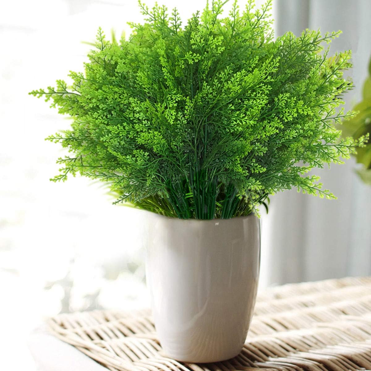 Gold Decorations Artificial Plants, Golden Berry Leaves Fake Simulation Spiky Leaf Grass Plastic Faux Shrubs Bushes Ornaments Home Indoor Outdoor Wedding Decor Hall Table Planter Filler