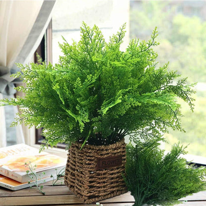 Gold Decorations Artificial Plants, Golden Berry Leaves Fake Simulation Spiky Leaf Grass Plastic Faux Shrubs Bushes Ornaments Home Indoor Outdoor Wedding Decor Hall Table Planter Filler